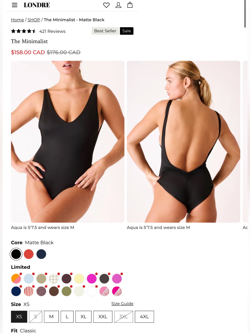 Londre The Minimalist One-Piece Swimsuit Matte Black